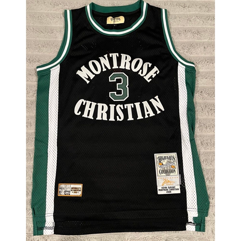 Headgear Classics Kevin Durant Montrose Christian #3 High School Jersey Black